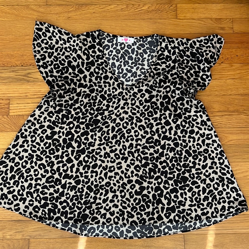 Animal print loose fit blouse